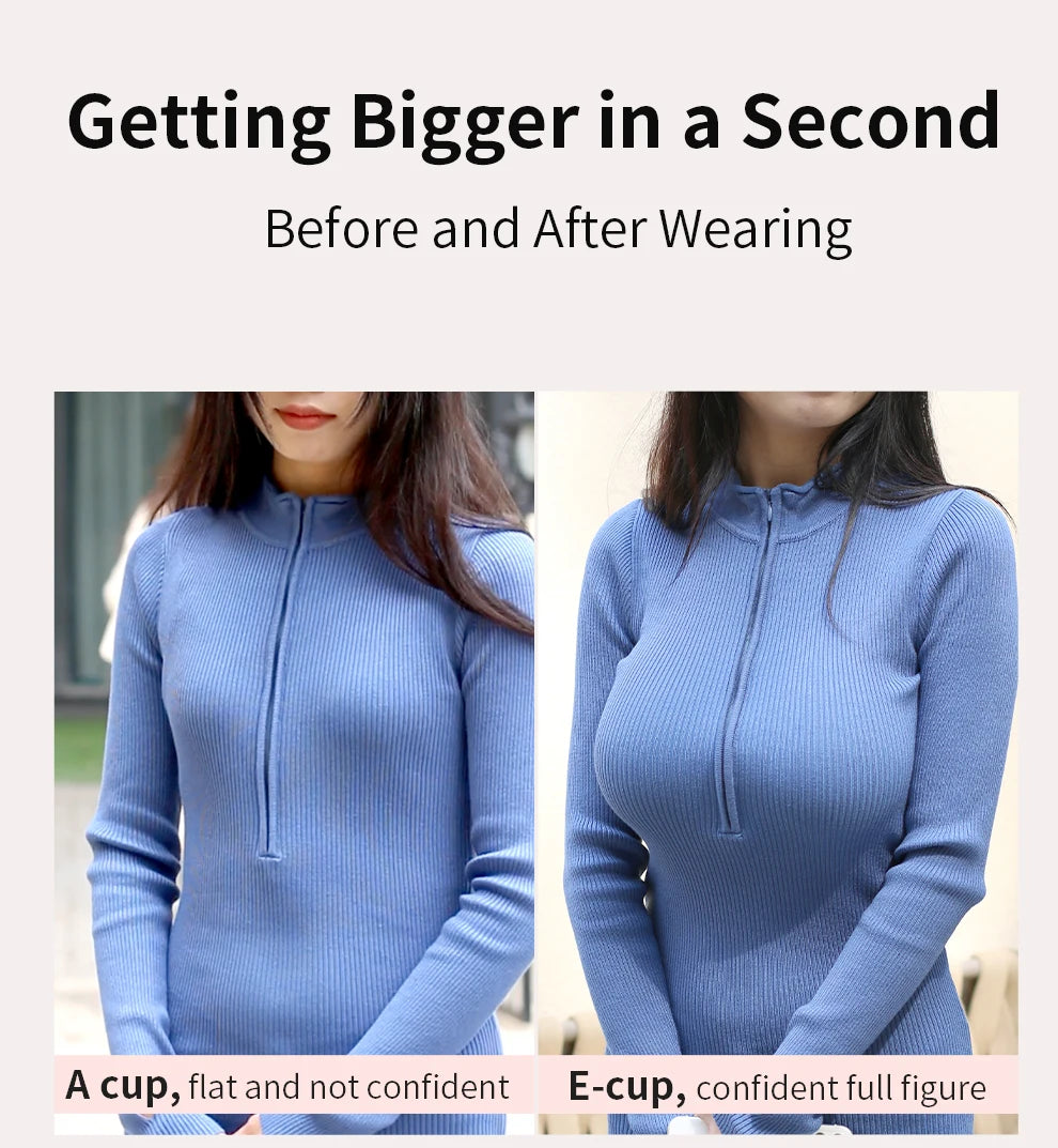 Large 2 In 1 Silicone Breast Pocket Bra Underwear Small Chest Becoming a Big Chest Pad Simulation Cartoon Chest Seamless