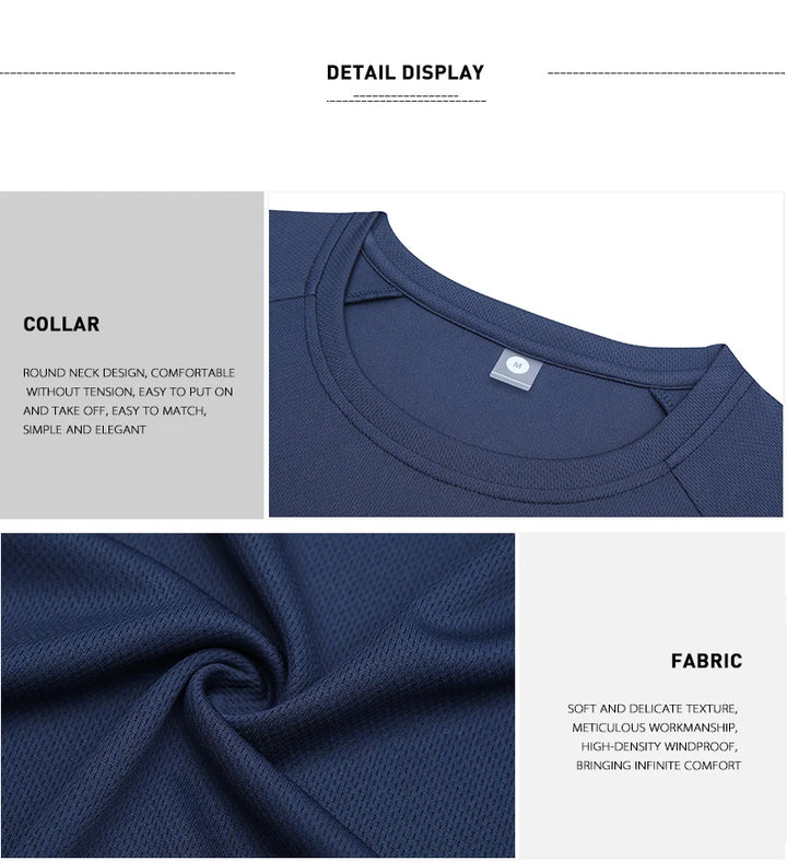 High quality men breathable fast drying running sports fitness breathable comfortable short sleeve T-shirt casual light Gym Tops