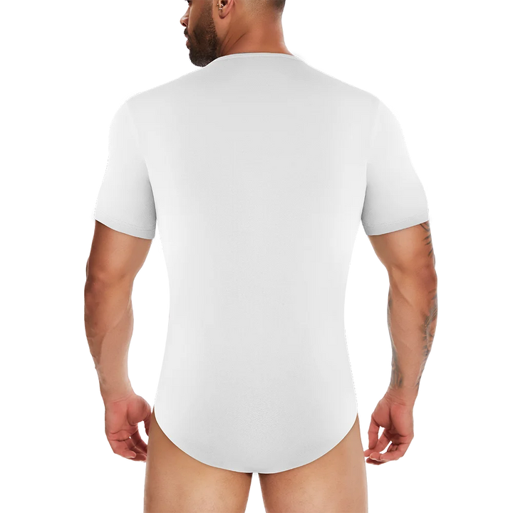 Mens Short Sleeve Full Body Shaper Bodysuit Tummy Control Romper Pajamas Waist Trainer Slimming Shapewear Underwear Undershirts