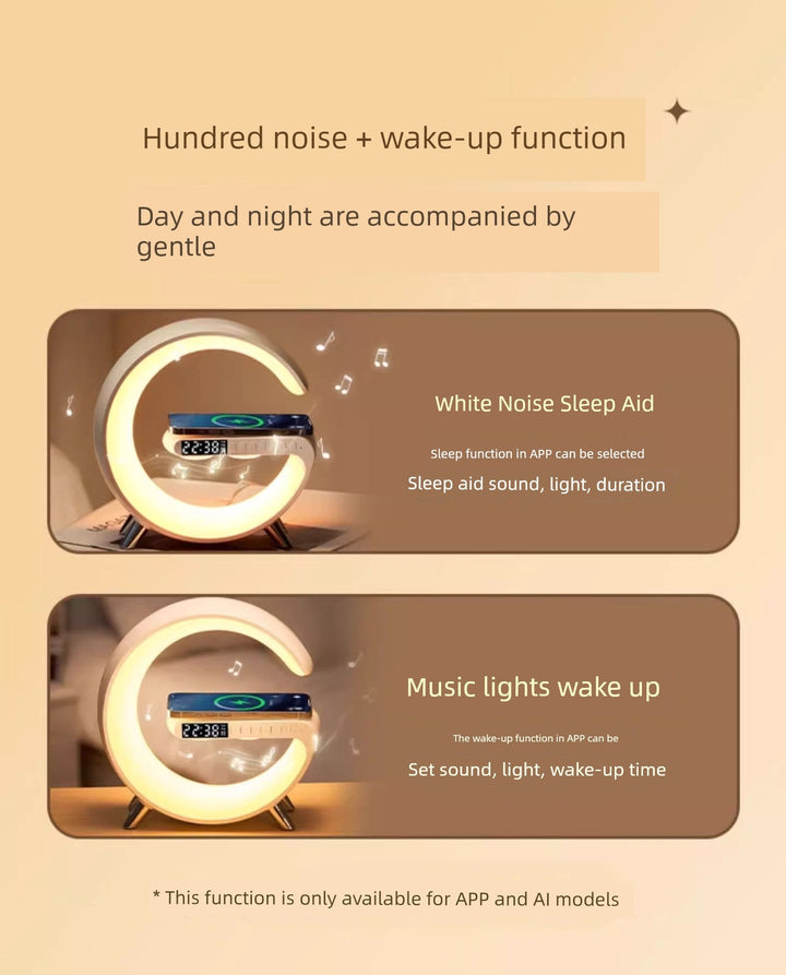 Bluetooth Audio Small Night Lamp Wireless Charger Bedroom Bedside Sleeping Atmosphere Fancy Birthday Gift for Girls Christmas