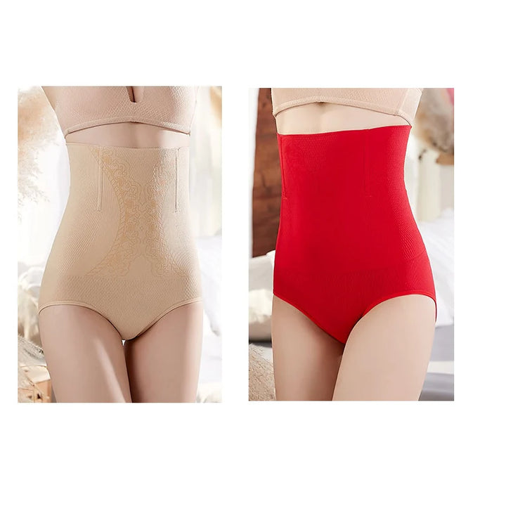 2pcs Women No Trace High Waist Shaping Brief Breathable Body Shaper Slimming Underwear Butt Lifter Control Pantie Shapewear Pant