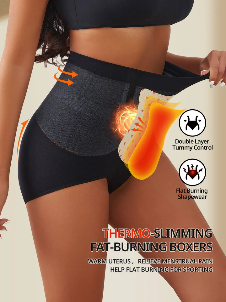 Flarixa Seamless Tummy Control Panties Women High Waist Briefs Thermal Fat Burning Underwear Slimming Belly Shaper Hip Lift Pant