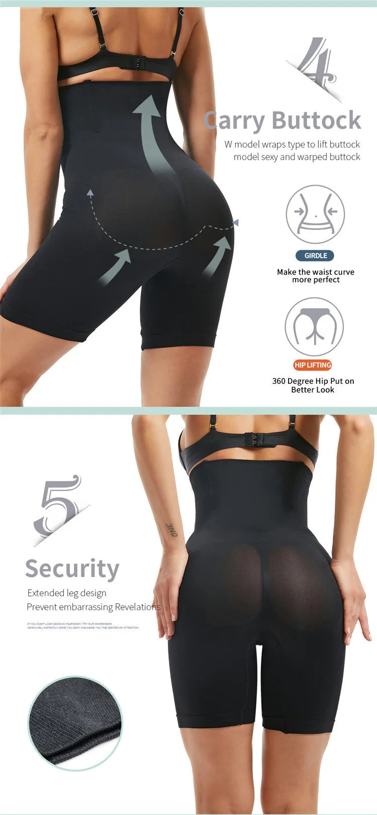 High Waist Trainer Body Shaper Tummy Slimming Sheath Woman Flat Belly Control Panties Hip Butt Lifter Briefs Panty Shapewear