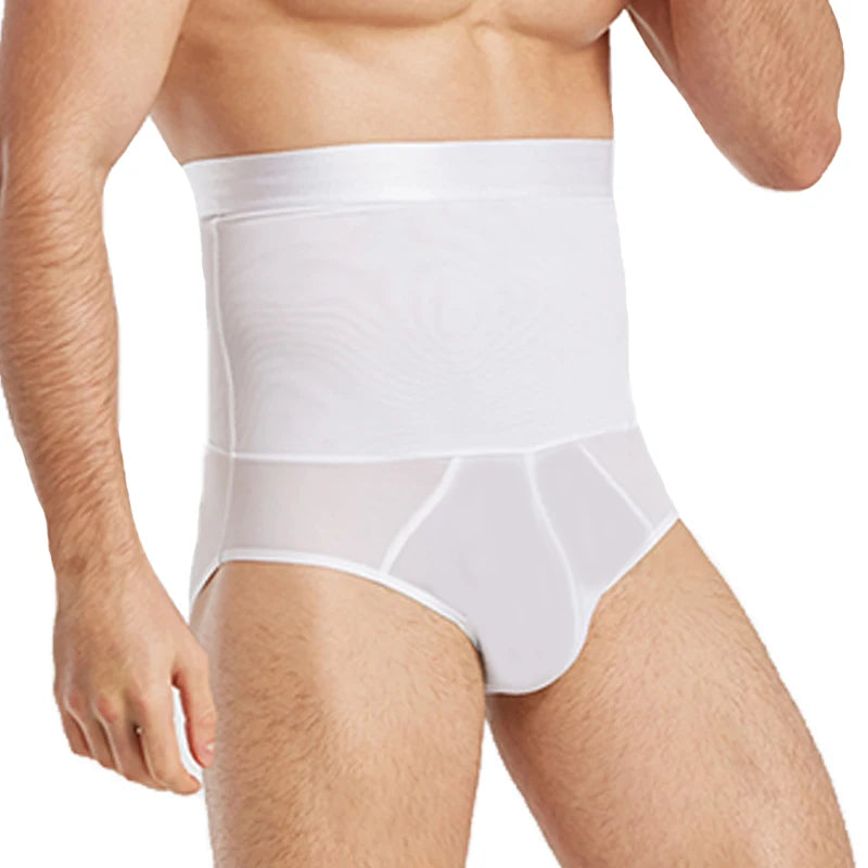 High Waist Flat Belly Panties for Men Tummy Control Shapewear Slimming Body Shaper Underwear Belly Girdle Brief Butt Lifter