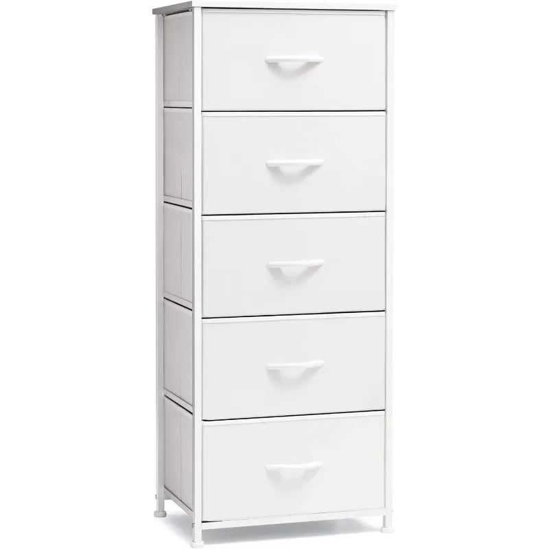 Tall Vertical Dresser with Fabric Bins