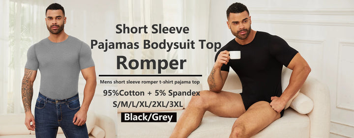 Mens Short Sleeve Full Body Shaper Bodysuit Tummy Control Romper Pajamas Waist Trainer Slimming Shapewear Underwear Undershirts