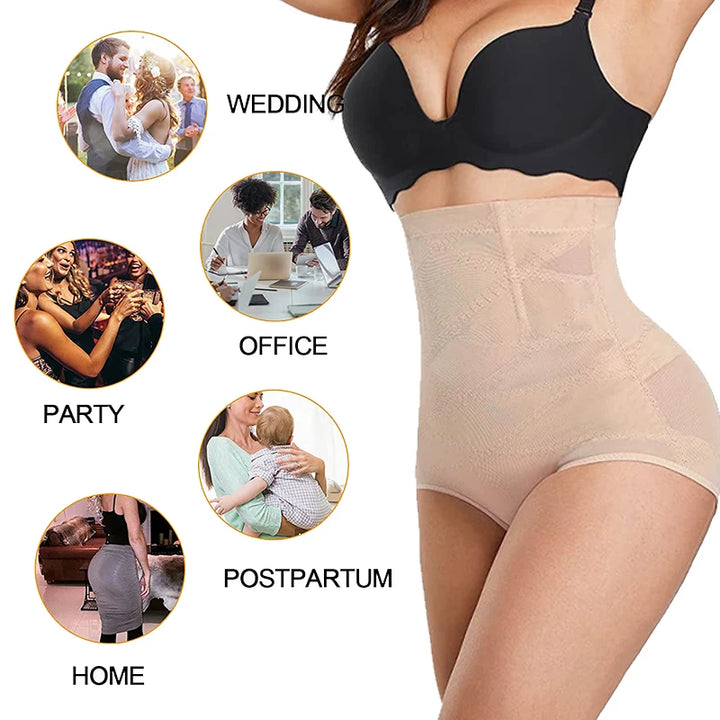 High Waisted Body Shaper X-shaped Girdles Tummy Control Shapewear Panties Slimming Waist Trainer Butt Lifter Underwear Shapers