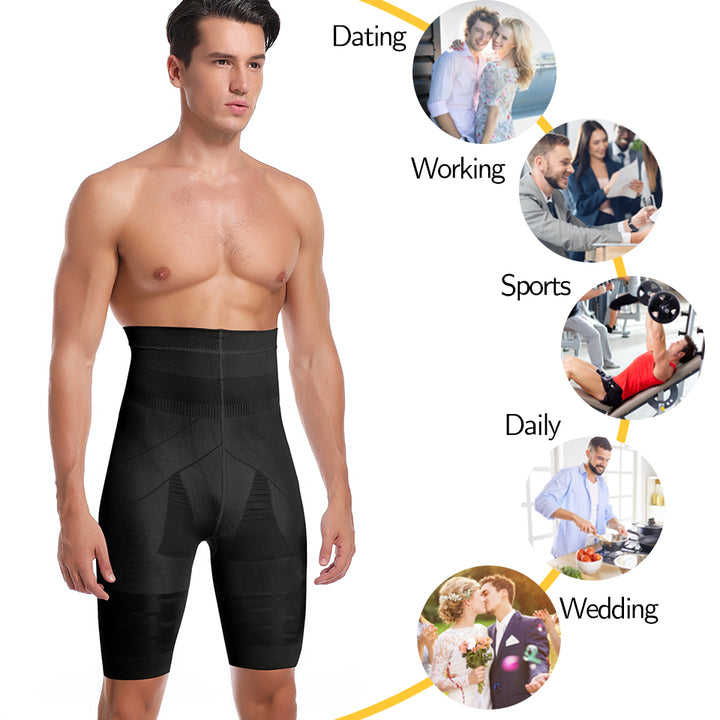 Men Body Shaper Tummy Control Shorts Shapewear Belly Girdle Boxer Briefs High Waisted Slimming Underwear Leg Compression Panties