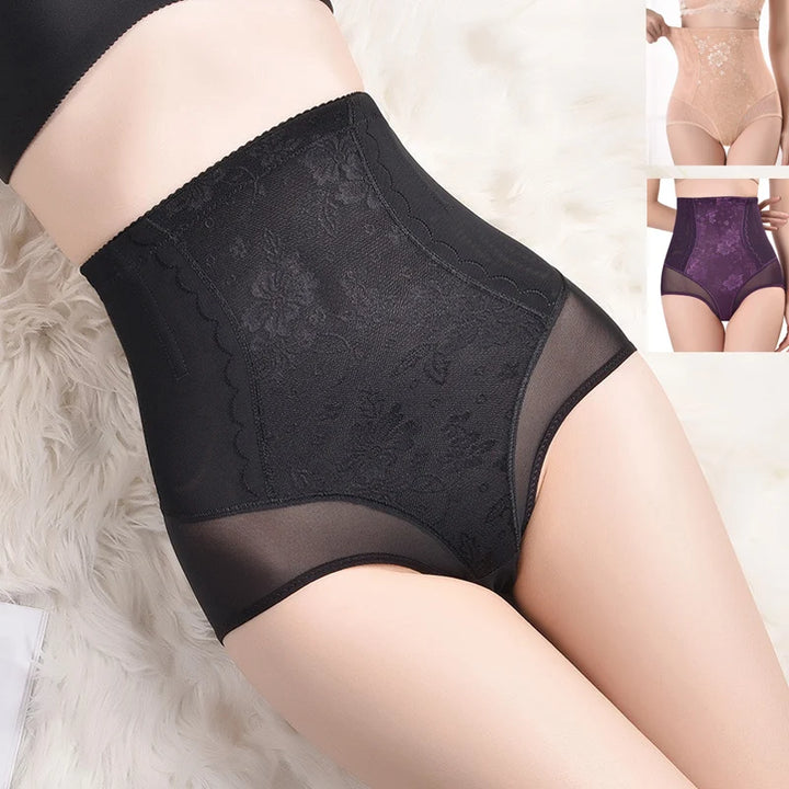 1pcs Women Belly Shaping Briefs Lace High Waist Abdomen Lifting Hip Pants Thin Slimming Panties Postpartum Shaper Underwear