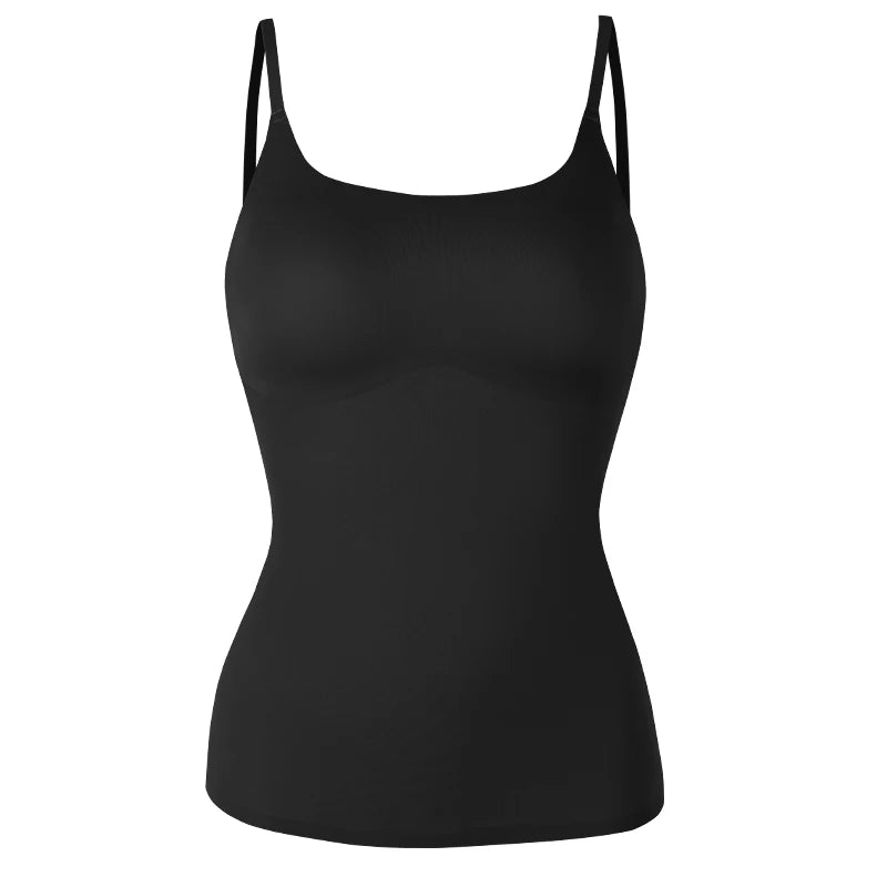New Tank Tops Camis Women Crew Neck Shapewear Waist Tummy Control Body Camisole Summer Black Nude Smooth Slimming Vest New