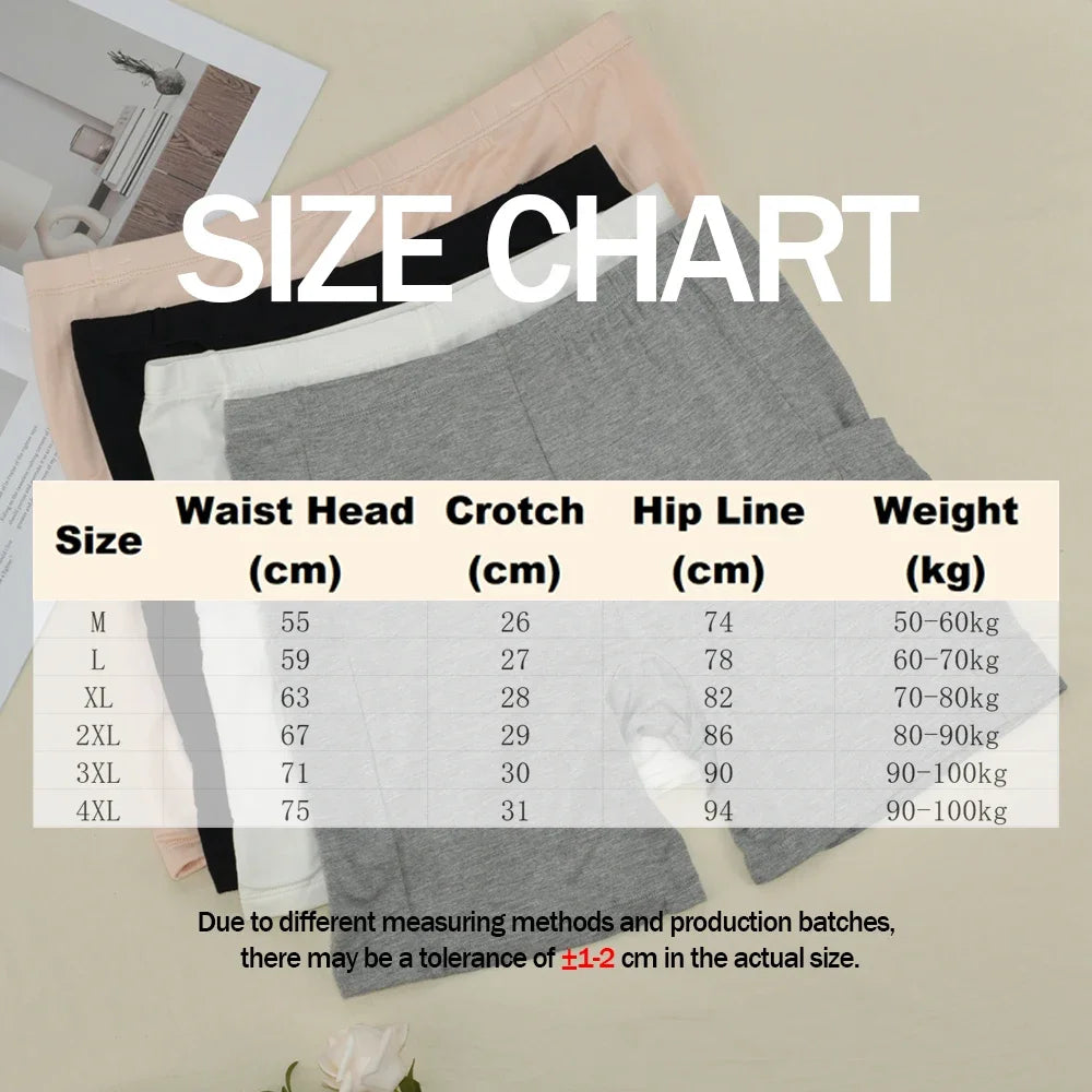 1pc Women's Plus Size Modal Safety Shorts Pants Tummy Control Anti-Slip No Trace Underwear with Pocket Stretchy Soft Leggings