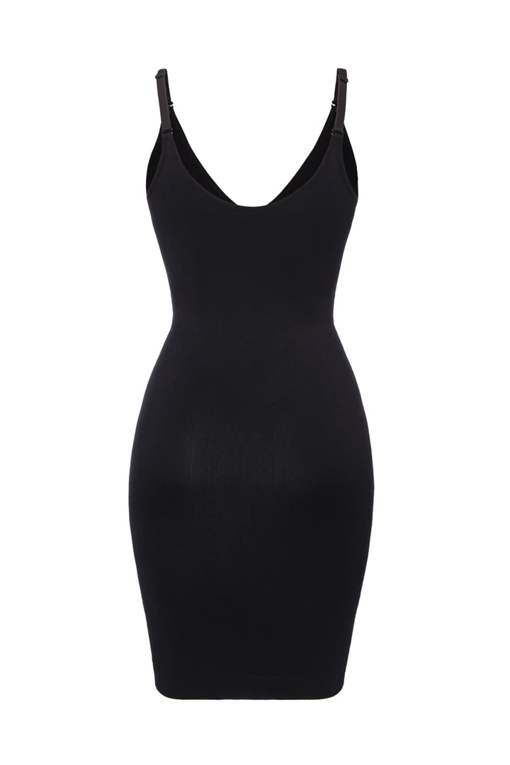 Sexy Full Slip Shapewear Women Dress V Neck Bodycon Underwear Smooth Compression Body Shaper Slimming Waist Abdomen Belly Corset