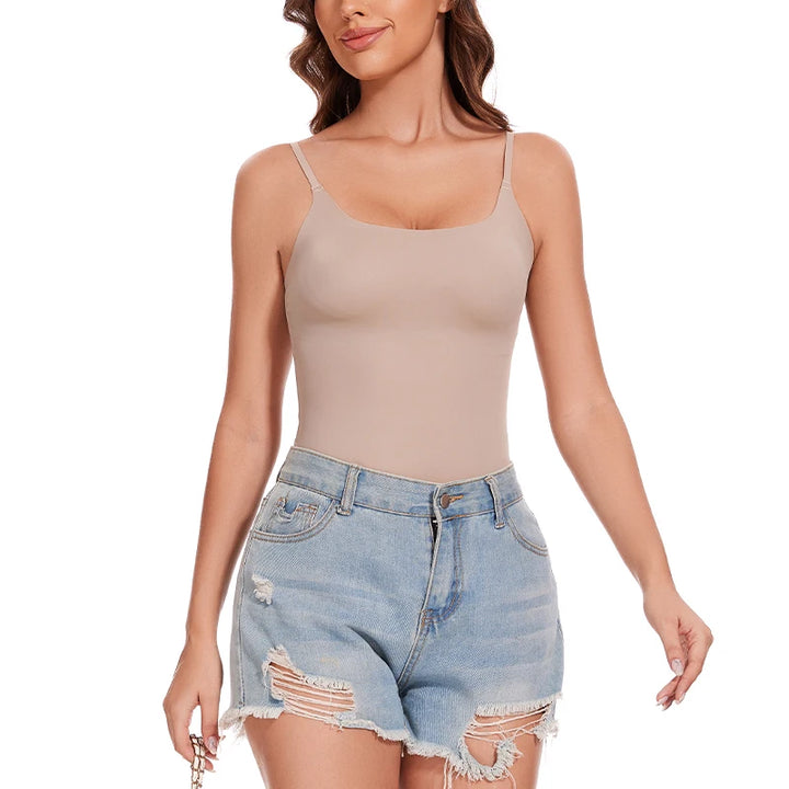 New Tank Tops Camis Women Crew Neck Shapewear Waist Tummy Control Body Camisole Summer Black Nude Smooth Slimming Vest New