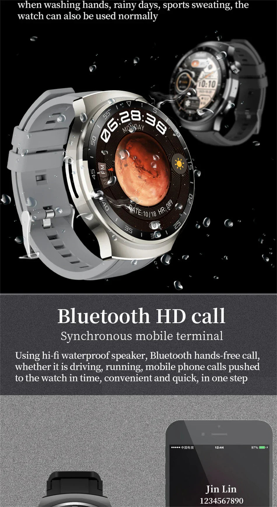 Ola Esporte For GT3 Pro Smart Watch Men 390*390 HD Screen Heart Rate Bluetooth Calls IP67 Waterproof Sport SmartWatch DIY Faces