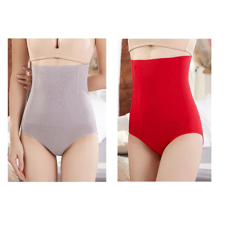 2pcs Women No Trace High Waist Shaping Brief Breathable Body Shaper Slimming Underwear Butt Lifter Control Pantie Shapewear Pant