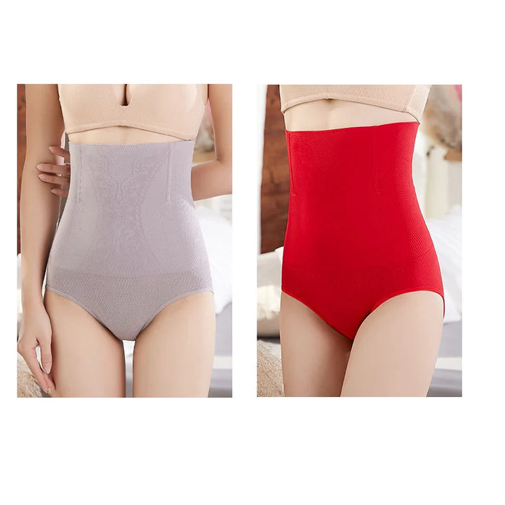 2pcs Women No Trace High Waist Shaping Brief Breathable Body Shaper Slimming Underwear Butt Lifter Control Pantie Shapewear Pant