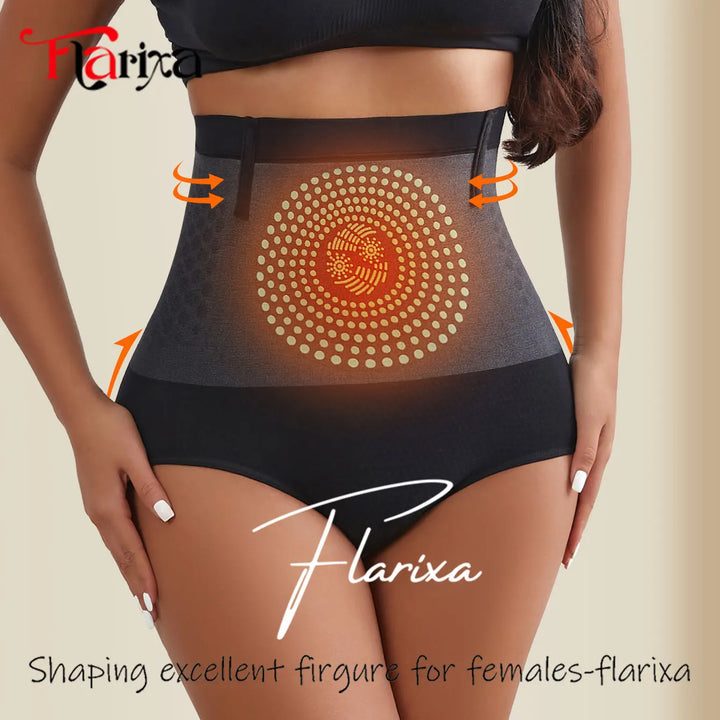 Flarixa High Waist Tummy Control Body Shaper Butt Lifting Panties for Women Seamless Shapewear Panty Sweat Underwear Briefs