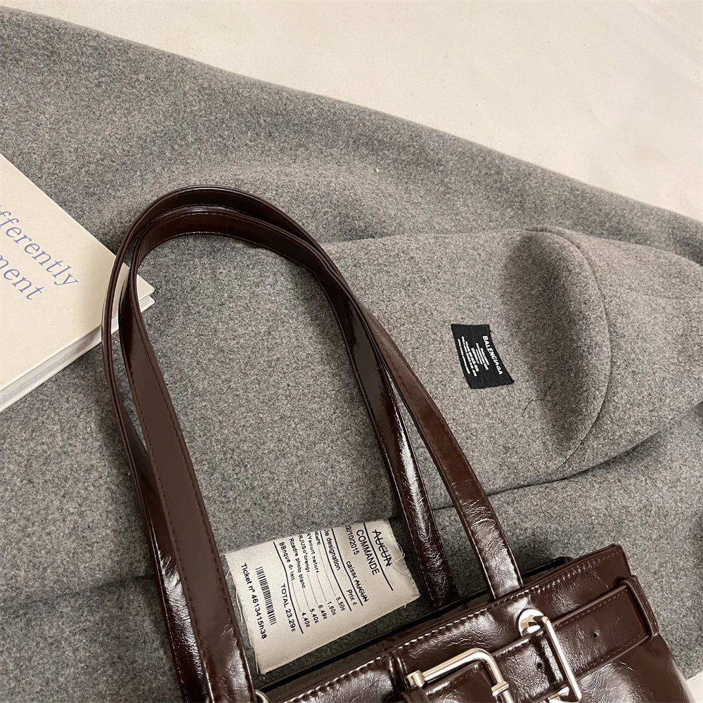 MOODS Belt Buckle Design Shoulder Satchels Bag For Women 2025 New In Luxury Designer Handbags Branded Fashion Totes With Pendant