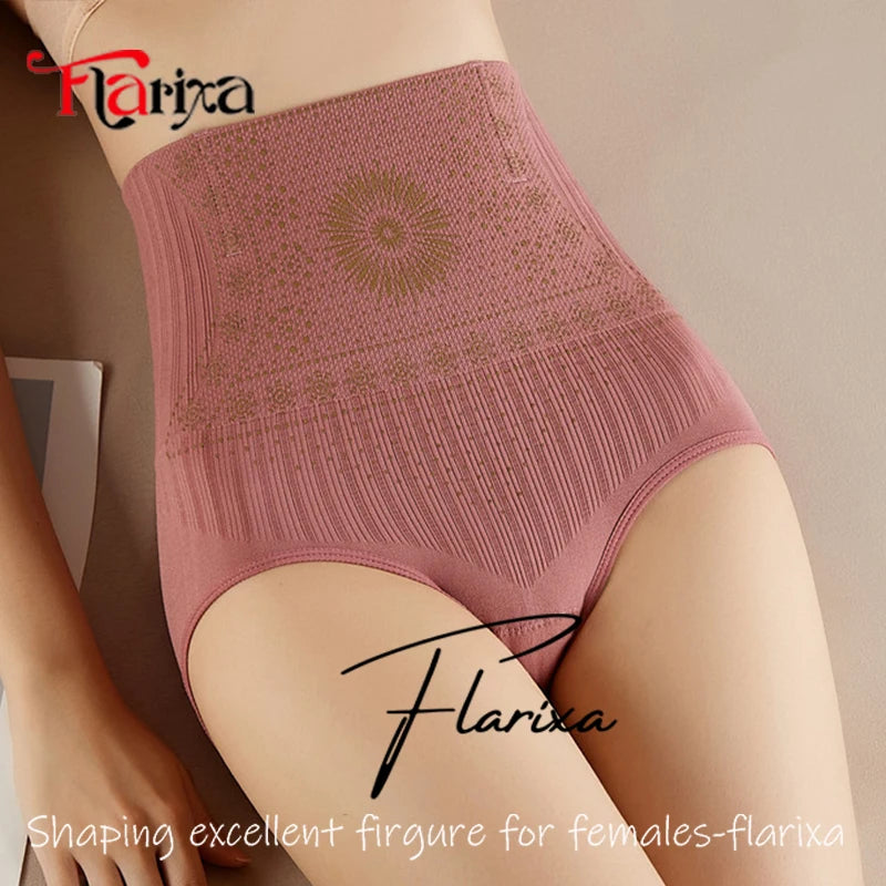 Flarixa Seamless Belly Shaping Briefs High Waist Abdomen Lifting Hip Pants Slimming Panties Women Postpartum Underwear Shaper