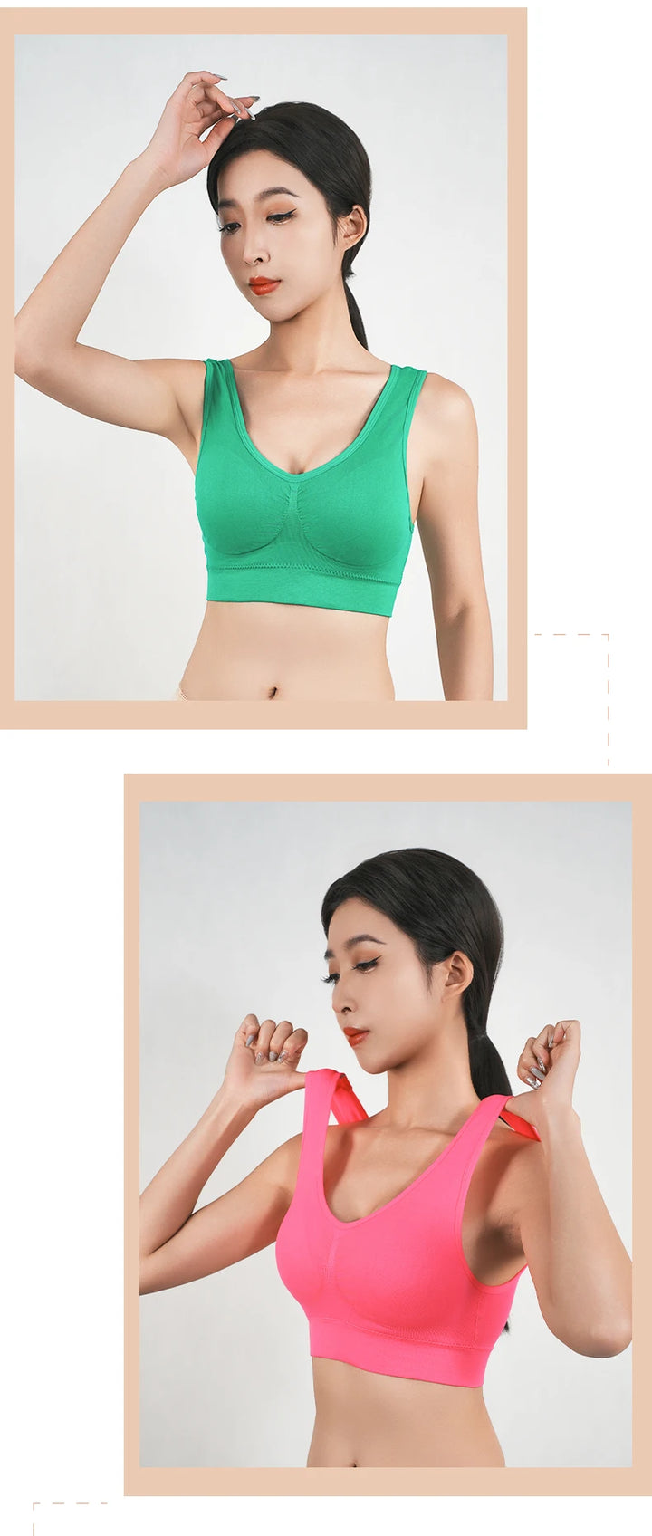 Women Breathable Sports Bra Absorb Sweat Shockproof Padded Gym Running Fitness Double Layer Seamless Yoga Sports Bras Underwear