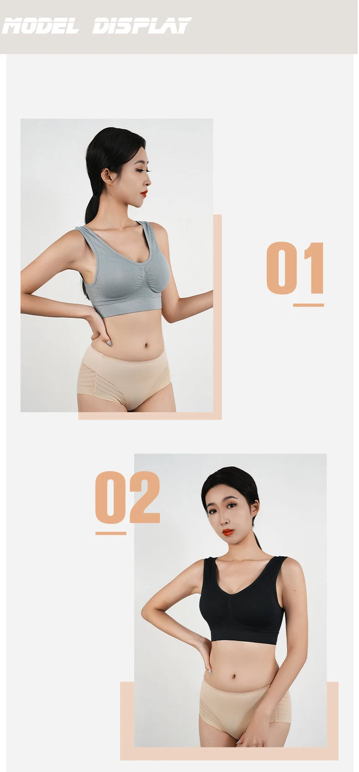 Women Breathable Sports Bra Absorb Sweat Shockproof Padded Gym Running Fitness Double Layer Seamless Yoga Sports Bras Underwear