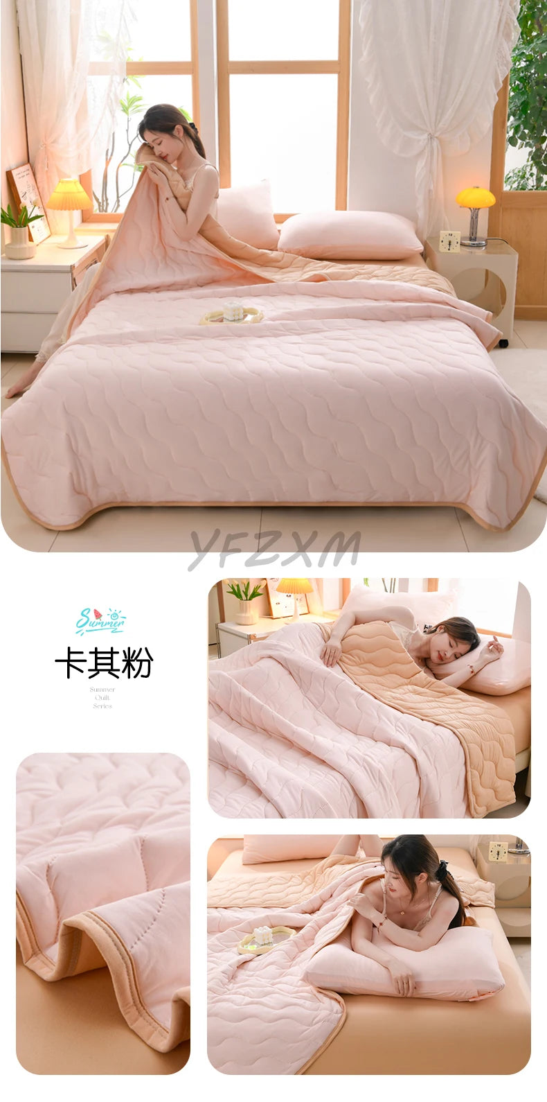 New Florals Spring Summer Blanket for Single Double Soft Skin-friendly Quilt Breathable Comfortable Air Conditioning Comforter