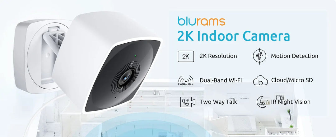 Blurams 5/2.4 GHz Baby Camera Indoor,2K Pet Dog Security Camera with Phone App w/AI Motion Detection,2-Way Talk, Night Vision