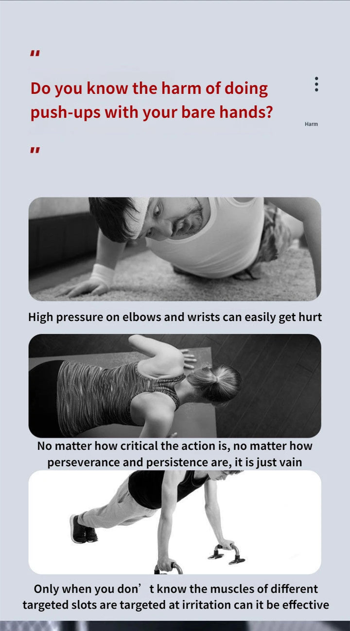 Portable Multifunctional Push-up Board Set With Handles Foldable Fitness Equipment For Chest Abdomen Arms And Back Training