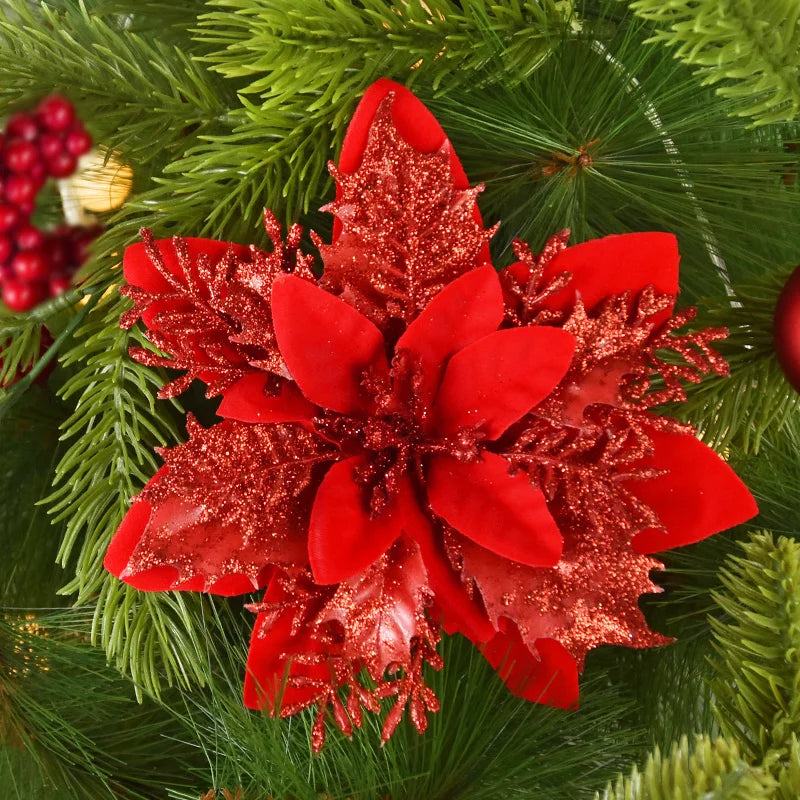 Artificial Glitter Christmas Flowers
