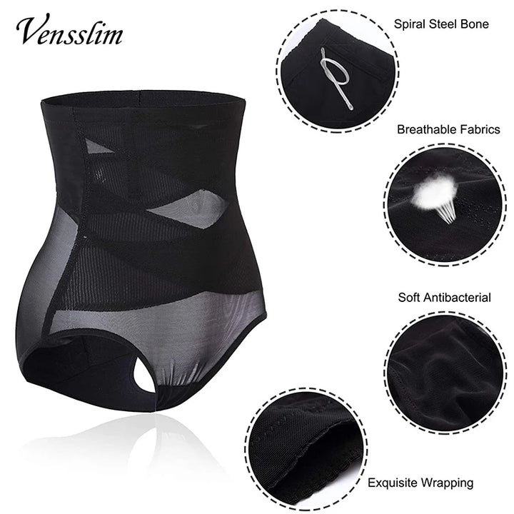 Women Butt Lifter Shapewear High Waist Double Tummy Control Panties Waist Trainer Body Shaper Slimming Seamless Underwear Briefs