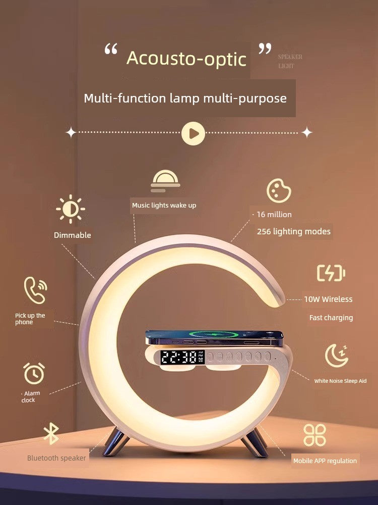 Bluetooth Audio Small Night Lamp Wireless Charger Bedroom Bedside Sleeping Atmosphere Fancy Birthday Gift for Girls Christmas