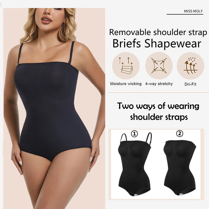 Women's Strapless Jumpsuit Shapewear New Sexy Briefs Bodysuit Butt Lifter Compression Waist Trainer Push Up Backless Shaper