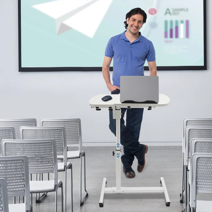 Adjustable Rolling Laptop Table Stand