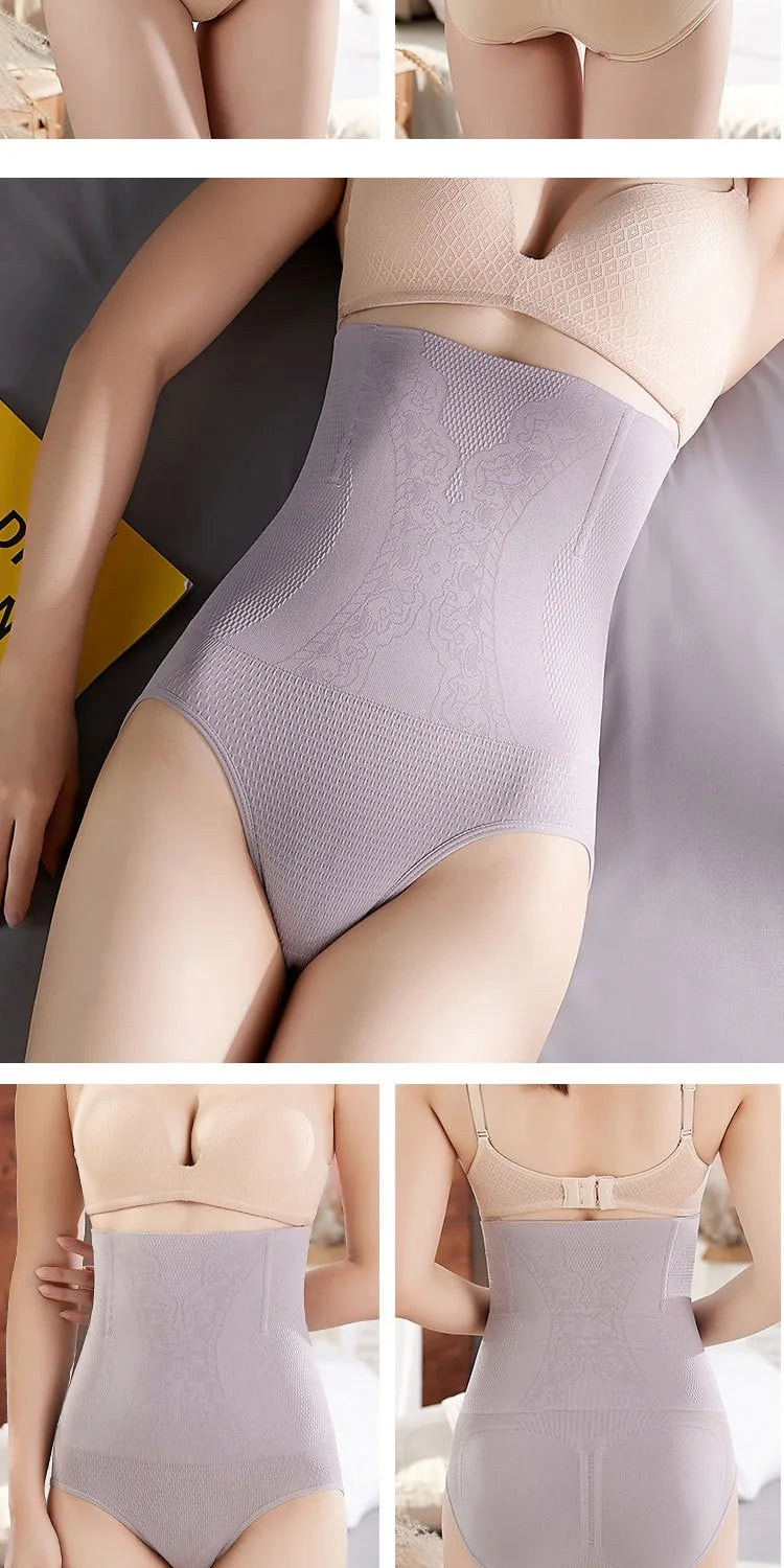 2pcs Women No Trace High Waist Shaping Brief Breathable Body Shaper Slimming Underwear Butt Lifter Control Pantie Shapewear Pant