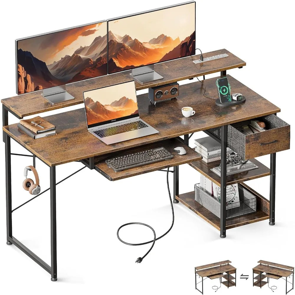 Office Computer Desk with Keyboard Tray