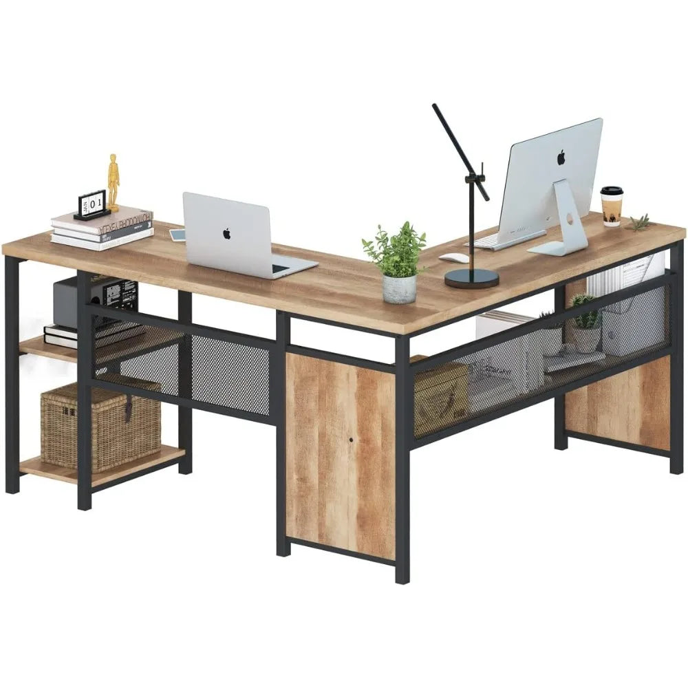 Industrial Office Desk with Storage