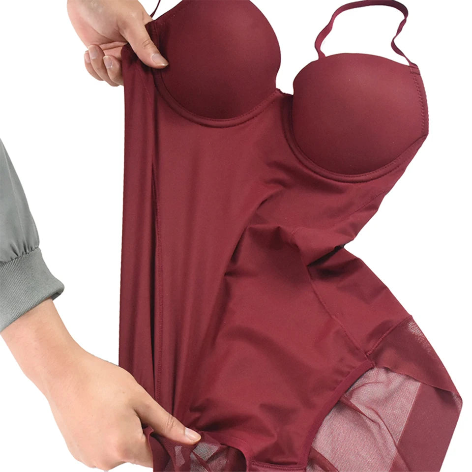 Sexy Lingerie Slim Silk Solid Shapewear for Women Smooth Soft Bodysuit Tummy Shaper Underwear Lingerie Black Nude