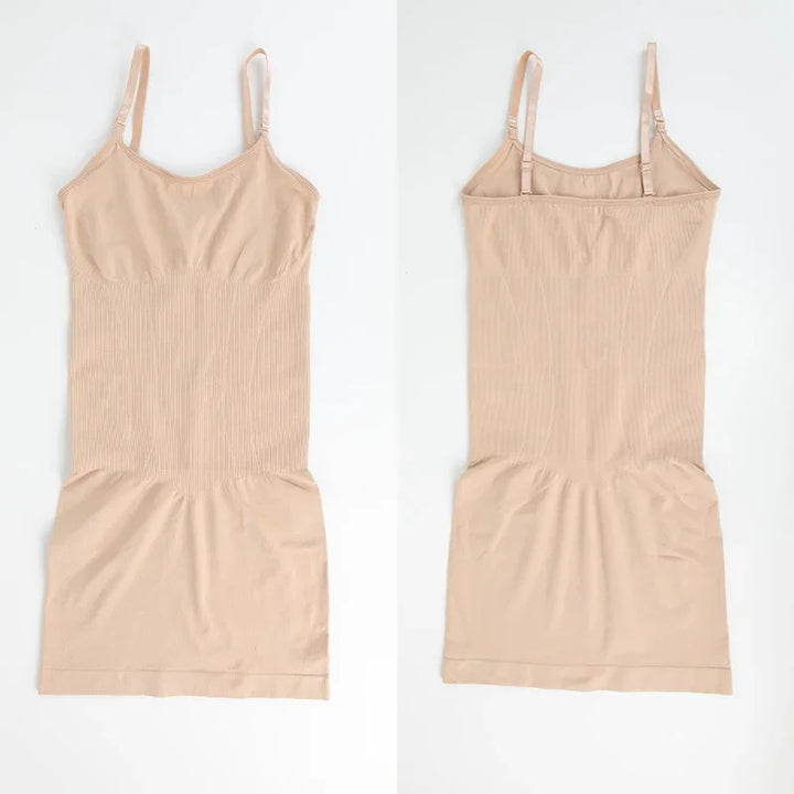 Women Shapewear Full Slip Tummy Control Crew Neck Cami Mini Under Dress Smooth Body Shaper New Spaghetti Straps Lingerie
