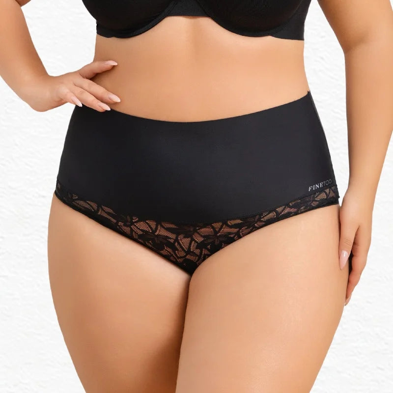 2PCS/Set Women High Waist Shapewear Panties Seamless Slimming Briefs Female Butt Lifter Tummy Underwear Hollow Breathable Panty