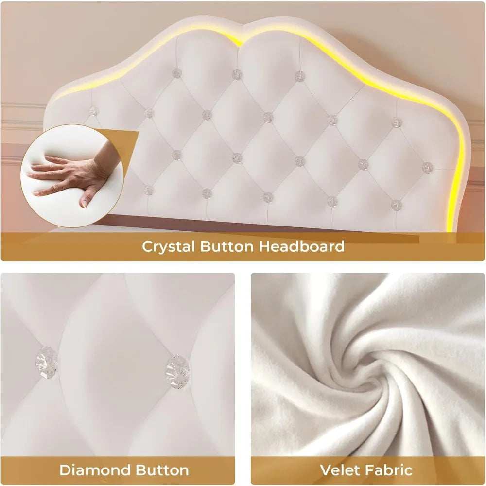 Twin LED Velvet Bed Frame