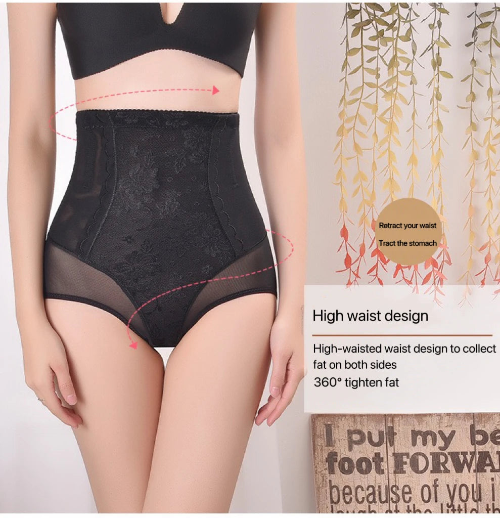 1pcs Women Belly Shaping Briefs Lace High Waist Abdomen Lifting Hip Pants Thin Slimming Panties Postpartum Shaper Underwear