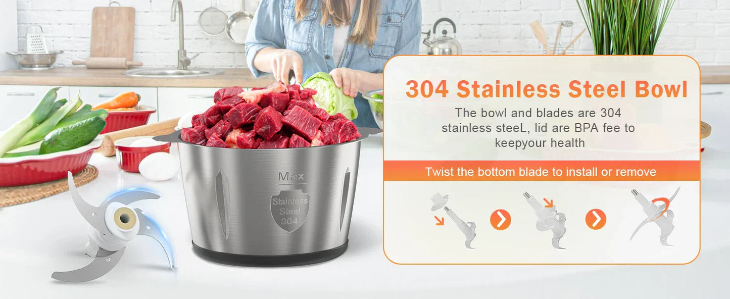 2 Speeds 500W Electric Food Processor 2L Meat Grinder Mincer kitchen Blender Food Processor Slicer Vegetable Food Chopper Meat