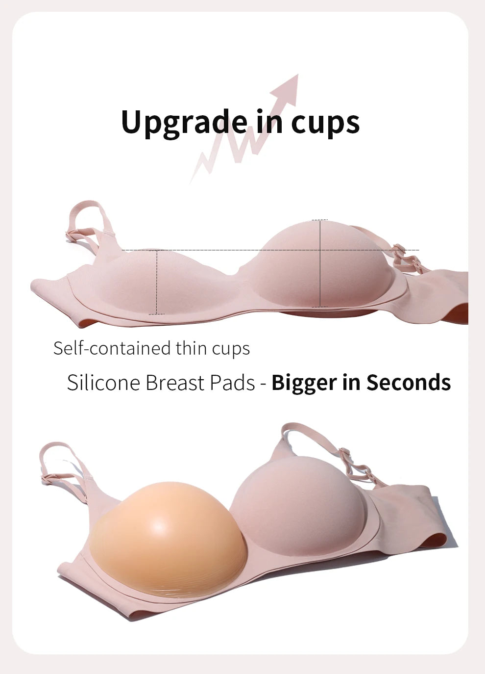 Large 2 In 1 Silicone Breast Pocket Bra Underwear Small Chest Becoming a Big Chest Pad Simulation Cartoon Chest Seamless
