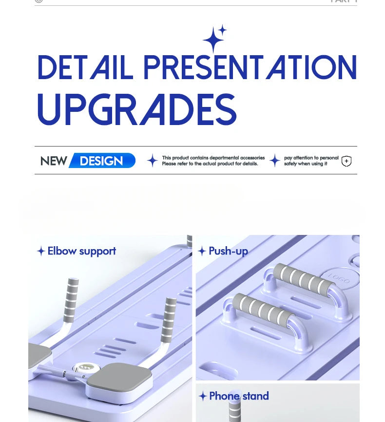 Multifunctional Fitness Board with Automatic Rebound, Foldable Exercise Machine - Full Body Exercise Equipment, Home Pilates