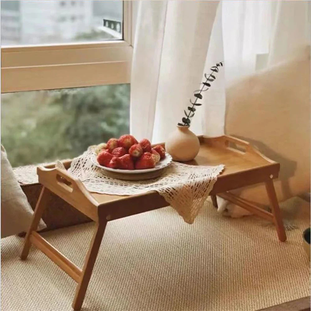 Adjustable Wood Bed Tray Laptop Desk