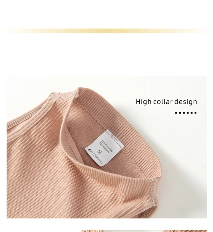 Flarixa Seamless Tummy Control Shapewear Women Thong Fajas Body Shaper High Collar Sleeveless Bodysuits Slimming Lingerie