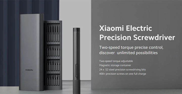 Xiaomi Mijia Electric Precision Screwdriver Magnetic Kit with 24 PCS Screw Heads Power Tools Sets for Smart Home PC Phone Repair