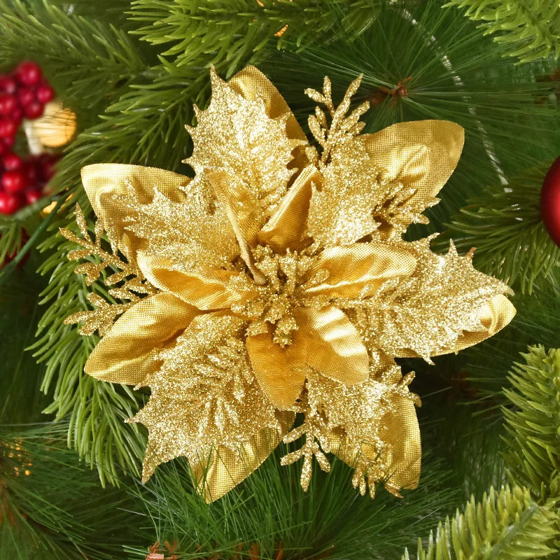 Artificial Glitter Christmas Flowers
