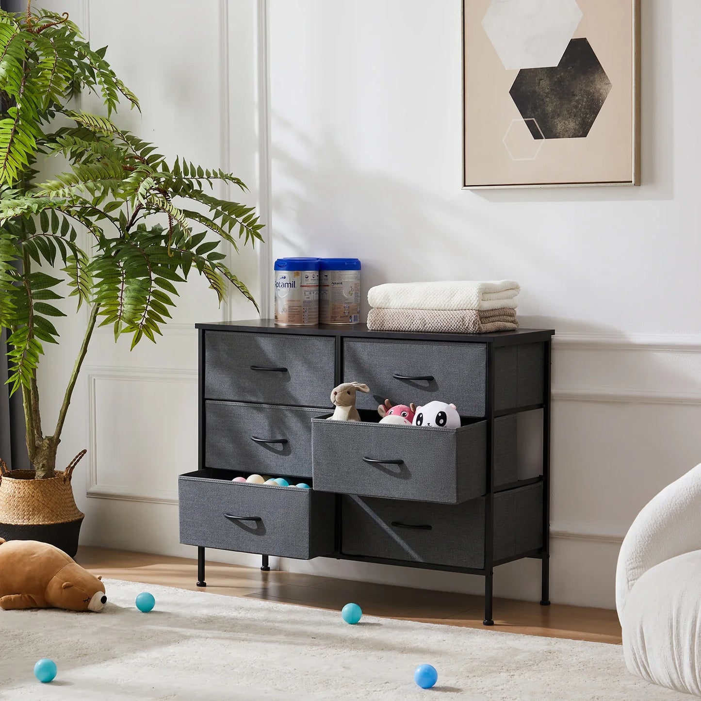 JHK Fabric Nightstand for Bedroom