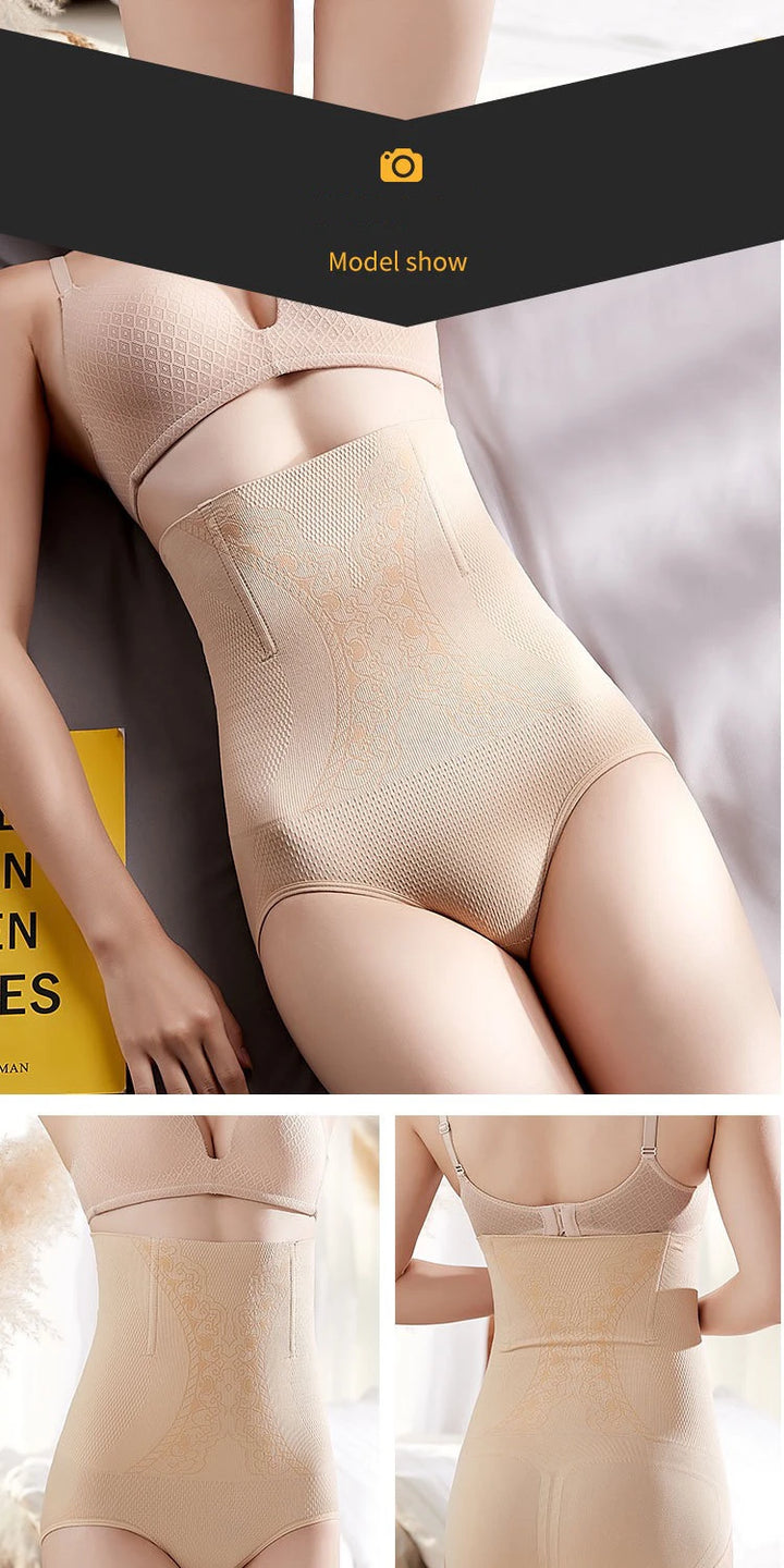 2pcs Women No Trace High Waist Shaping Brief Breathable Body Shaper Slimming Underwear Butt Lifter Control Pantie Shapewear Pant